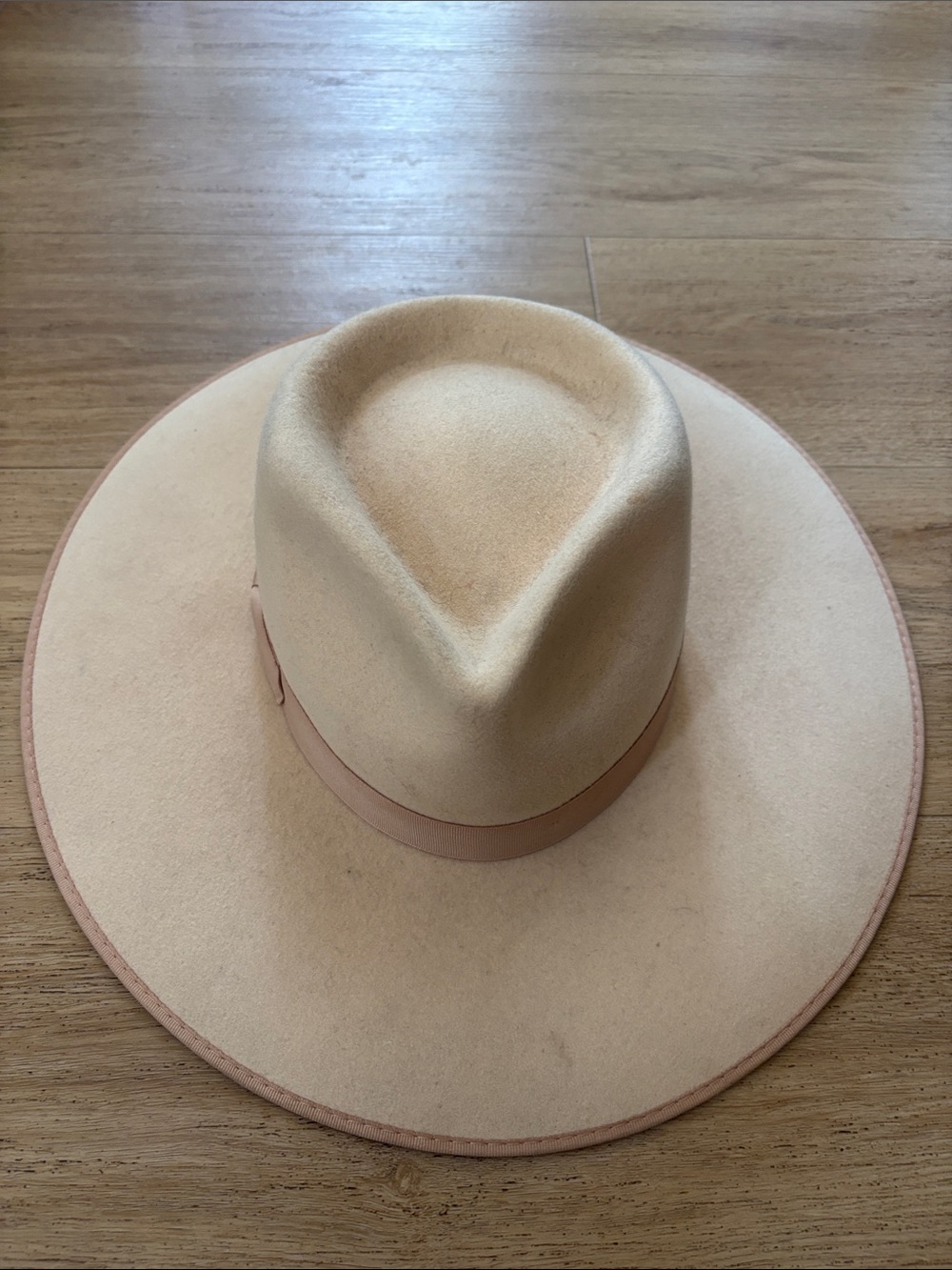 Lack Of Color Beige Wide-Brim Wool Fedora